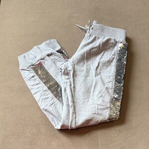DKNY Light Gray Kids Joggers with Sequin Detail